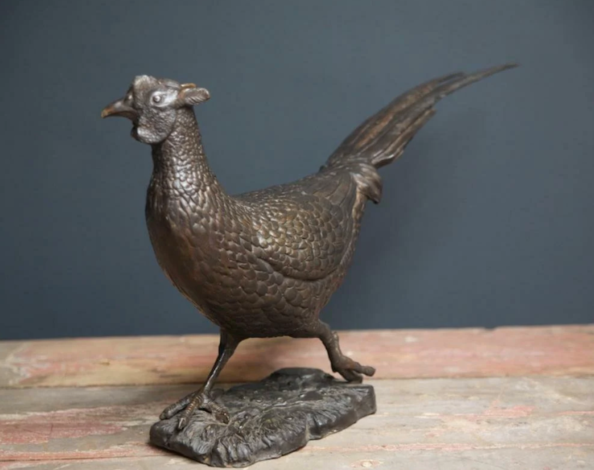 Bronze English Pheasant Sculpture - Lost Wax Method 70cm