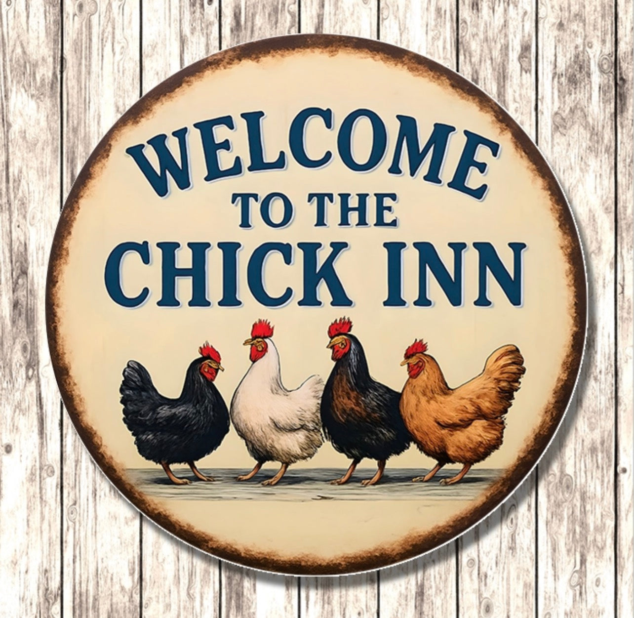 'Welcome to the Chick Inn' Metal Sign – Novelty Gift for Chicken Keepers