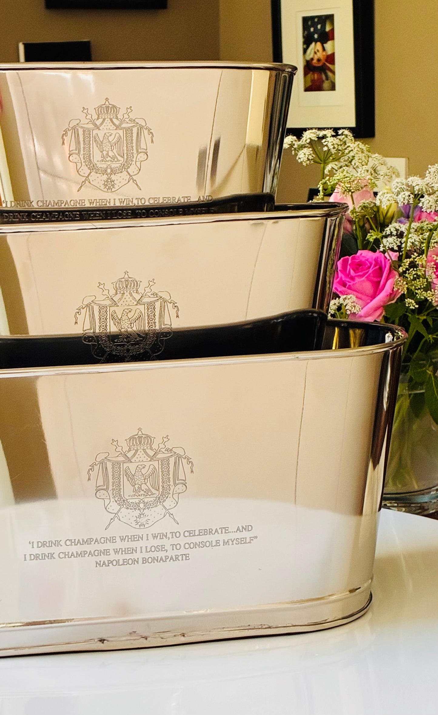 Napoleon Champagne Cooler | Hand-Engraved Large Wine Bath