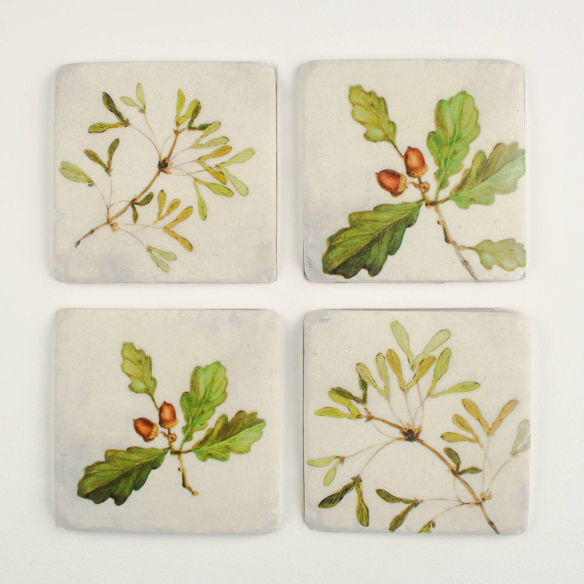 Oak Leaves & Acorns Design Coaster Set of Four