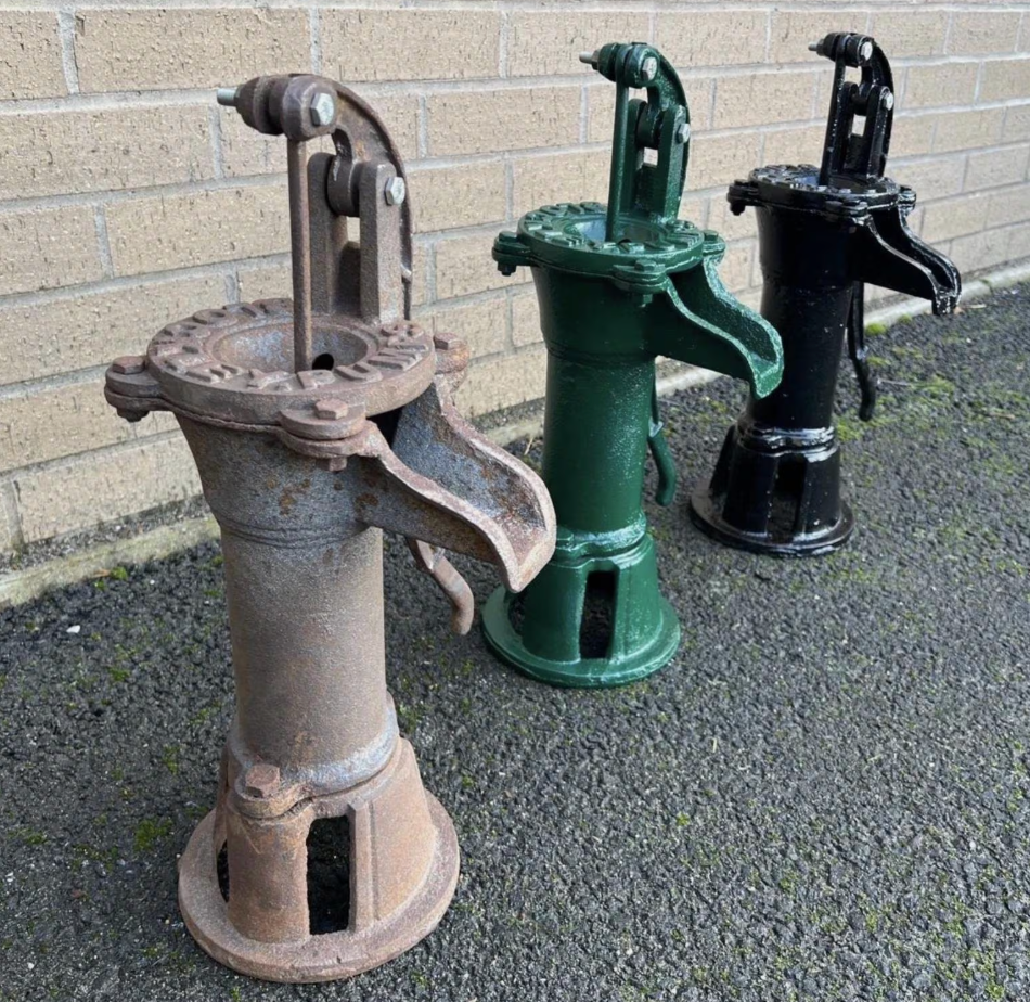Grey Rusty Water Pump with Blockley Inscription