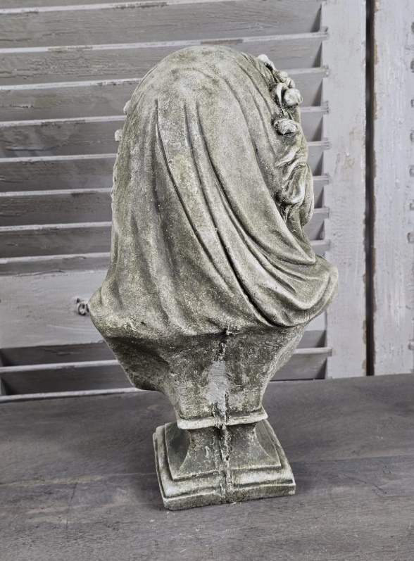 Ophelia White Aged Stone Bust