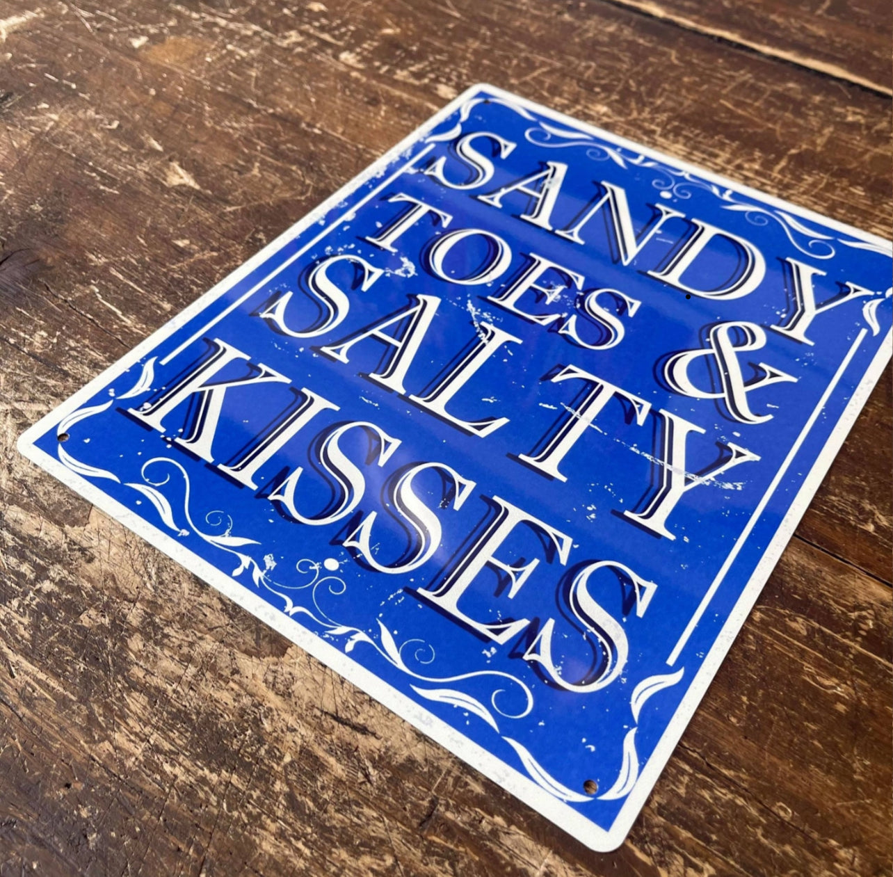 Sandy Toes and Salty Kisses Aluminium Sign