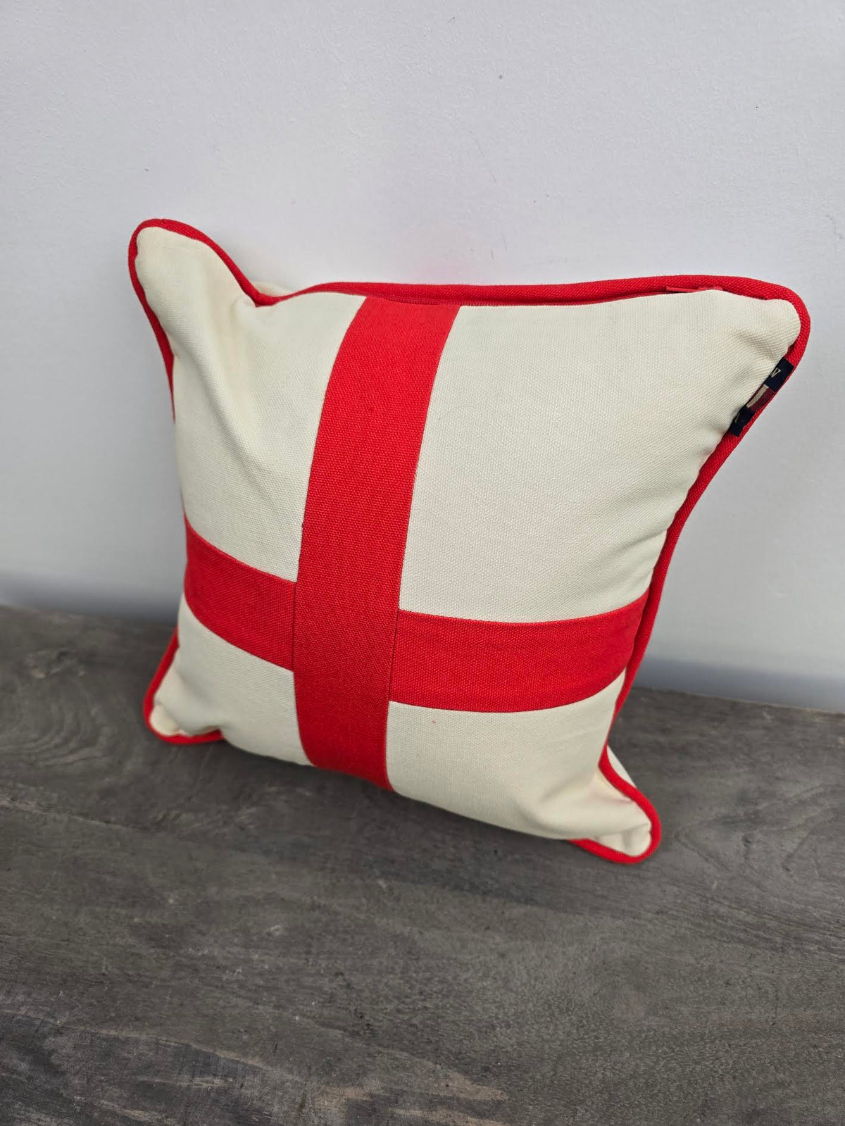 St George's Cross Cushion | Patchwork Cotton | Piped Edge | 30cm
