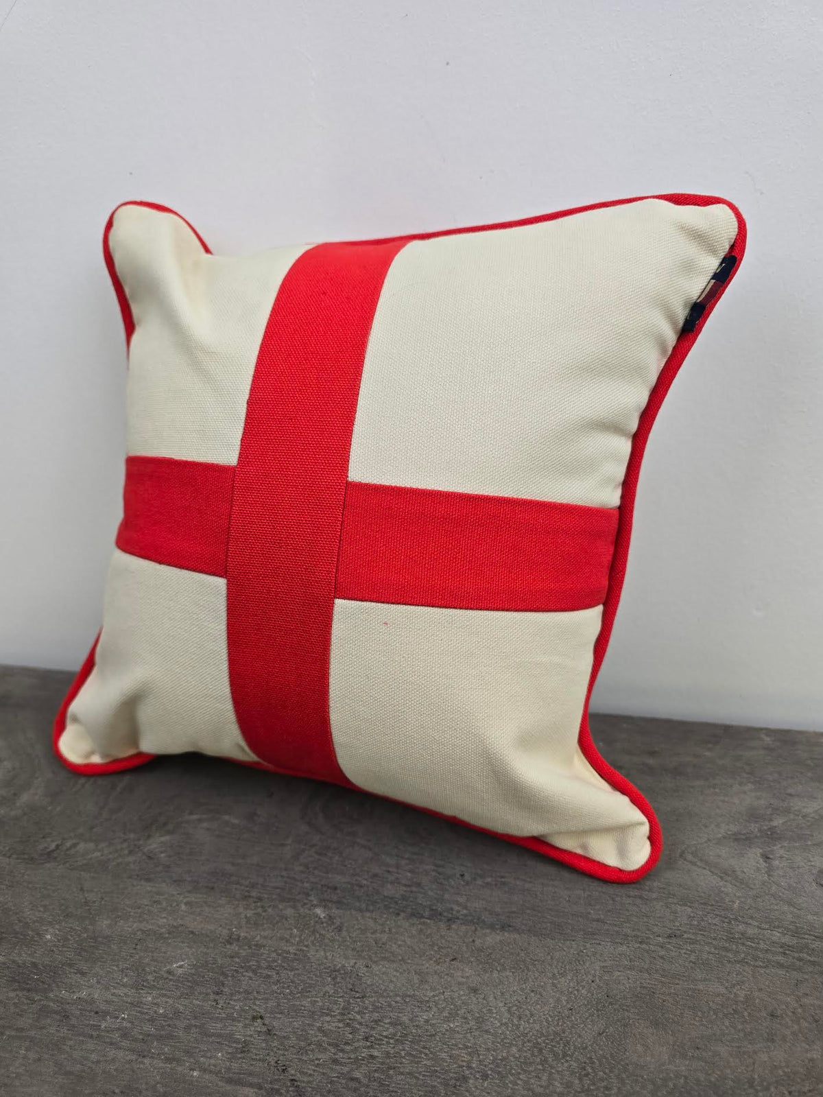 St George's Cross Cushion | Patchwork Cotton | Piped Edge | 30cm