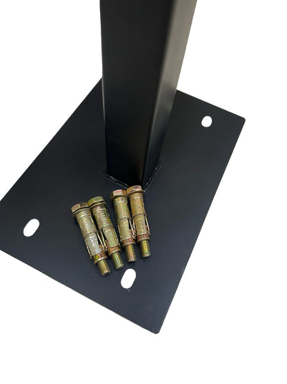 Post box stand in black powder coated metal 85cm