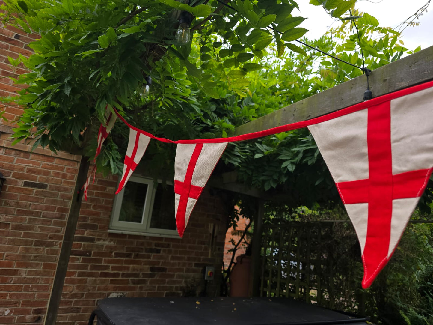 England Flag Bunting | St George's Cross | Handmade 100% Cotton | 4m
