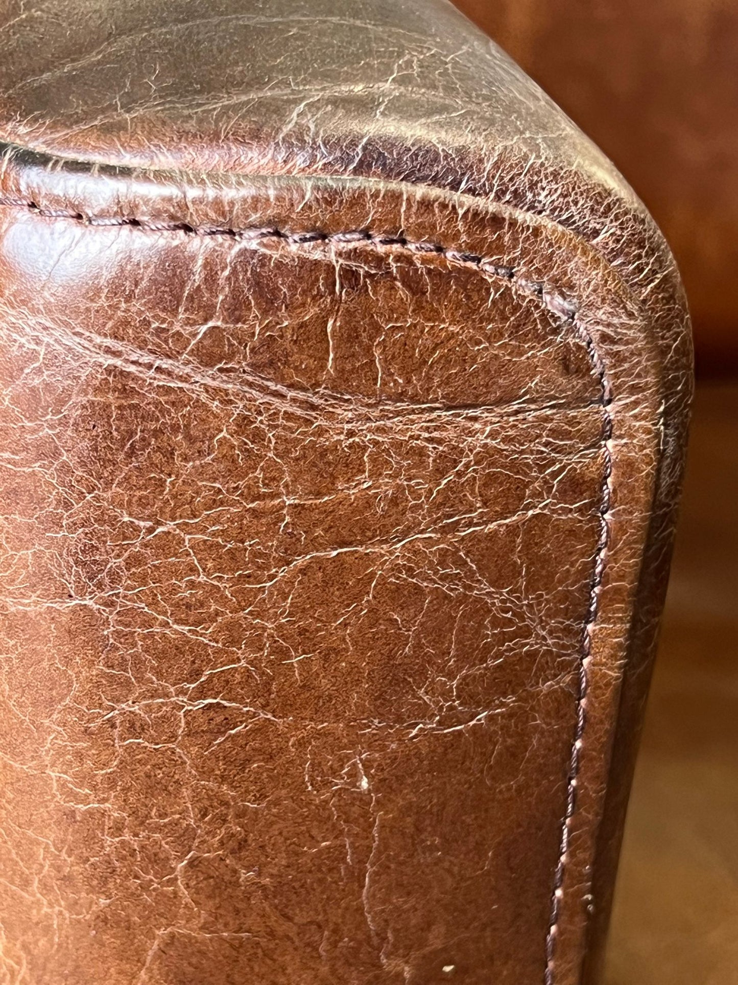 Leather tan deco chair