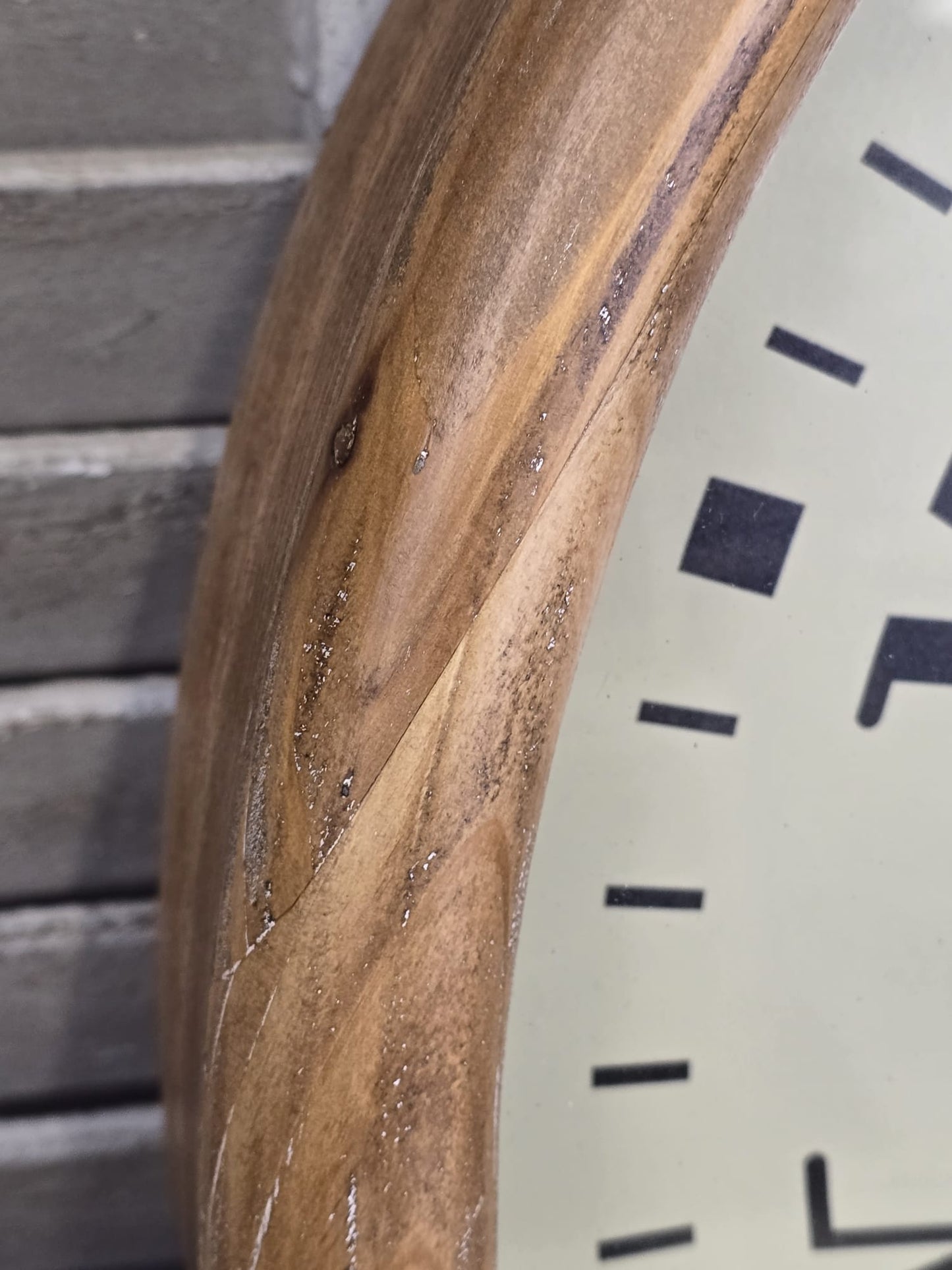 Wooden Surround Wall Clock with Roman Numerals & Moving Cogs - 50cm