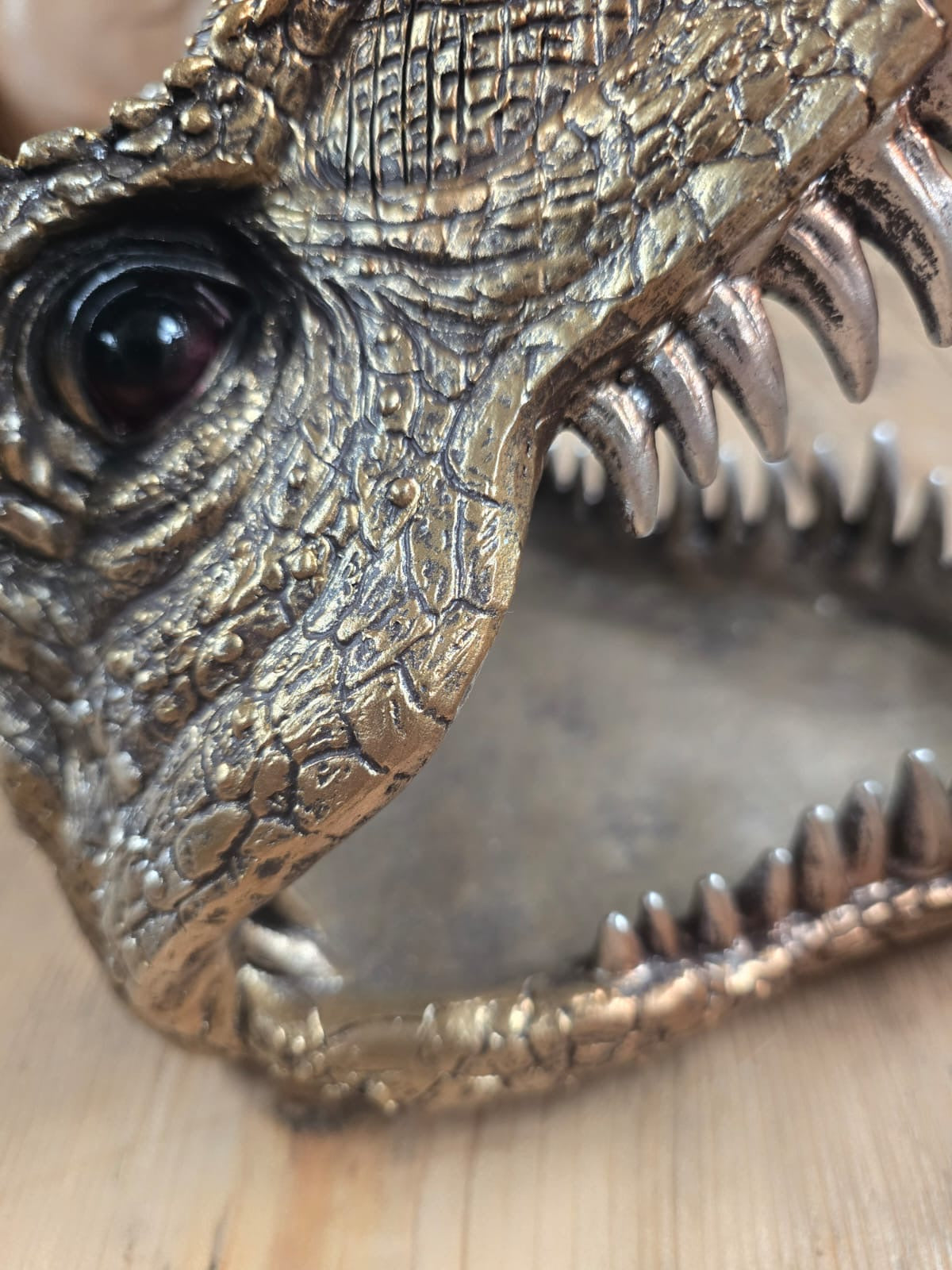 T-Rex Dinosaur Trinket Dish | Hand-Painted Resin Dino Organiser