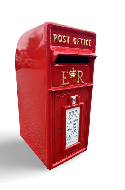 ER Vintage Post Box-1970s Reproduction Cast iron wall mounted Red
