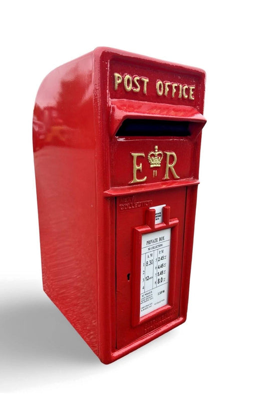 ER Vintage Post Box-1970s Reproduction Cast iron wall mounted Red