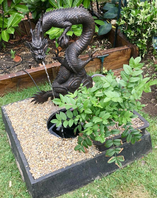 Bronze Oriental Dragon Water Feature - Lost Wax Sculpture 60cm