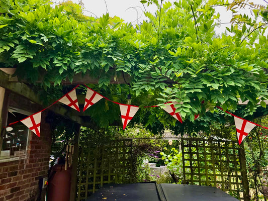 England Flag Bunting | St George's Cross | Handmade 100% Cotton | 4m