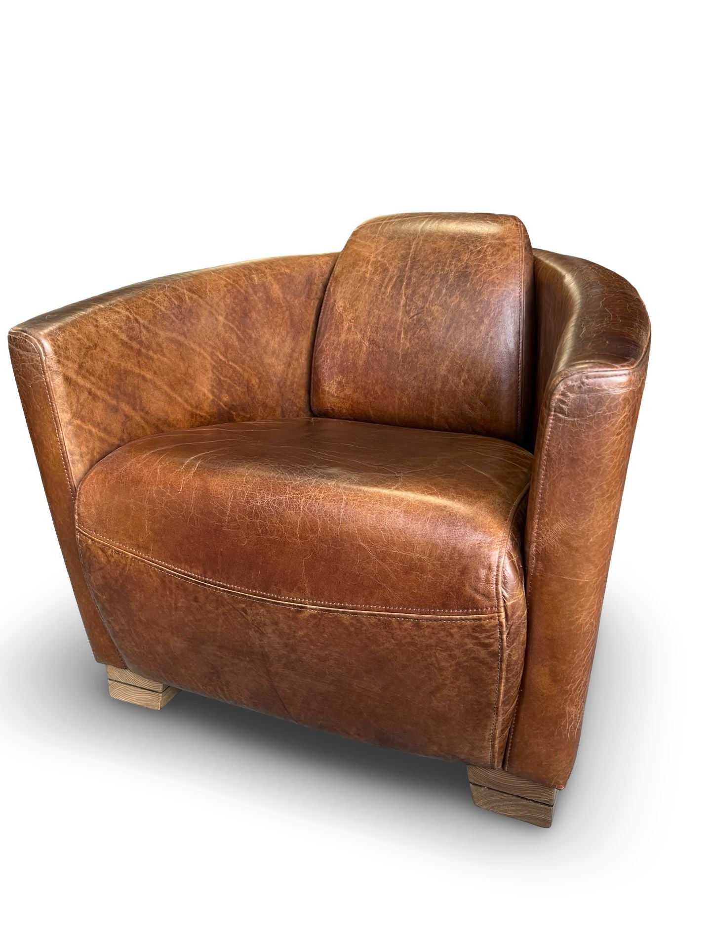 Leather tan deco chair