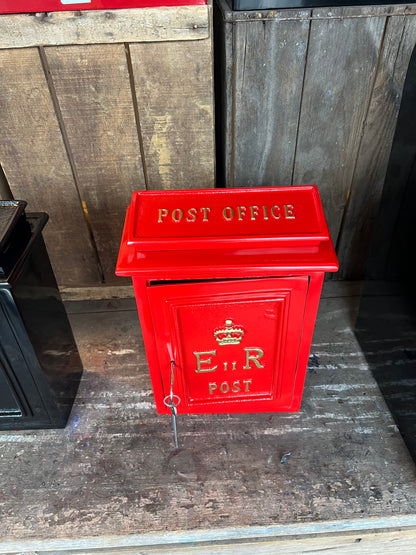 ER wall post box - Queen Elizabeth II Tribute Box in cast Aluminium Red