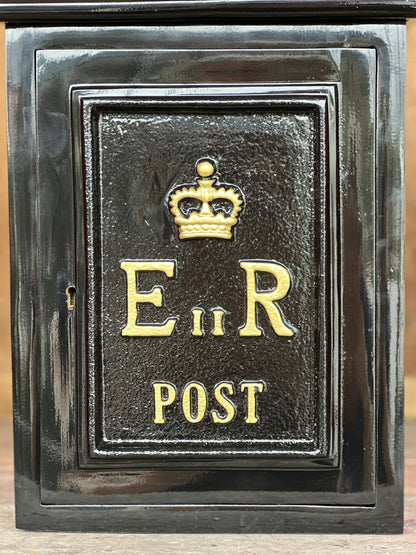 ER Wall Post Box - Queen Elizabeth II Tribute in Cast Aluminium Black