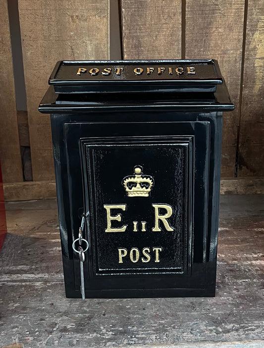 ER Wall Post Box - Queen Elizabeth II Tribute in Cast Aluminium Black