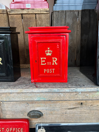 ER wall post box - Queen Elizabeth II Tribute Box in cast Aluminium Red