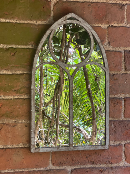 Outdoor Arch Metal Frame 42cm Mirror - Garden or Indoor Use