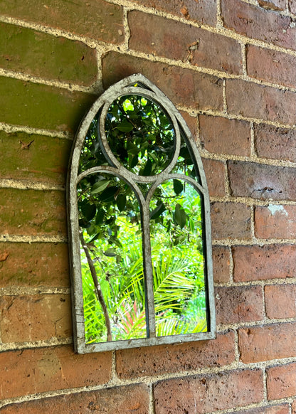 Outdoor Arch Metal Frame 42cm Mirror - Garden or Indoor Use