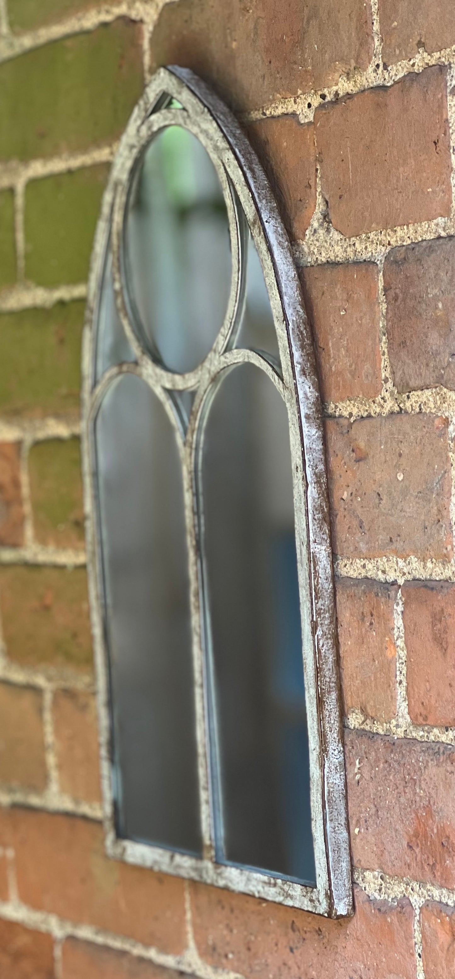 Outdoor Arch Metal Frame 42cm Mirror - Garden or Indoor Use