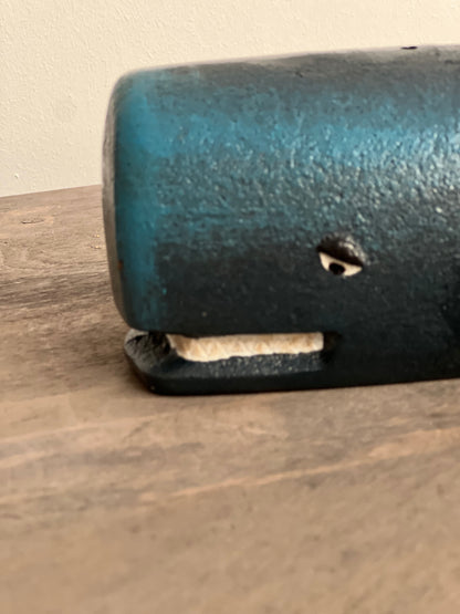 Whale Pair Cast Iron Bookends - Hand Painted