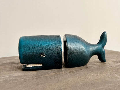 Whale Pair Cast Iron Bookends - Hand Painted