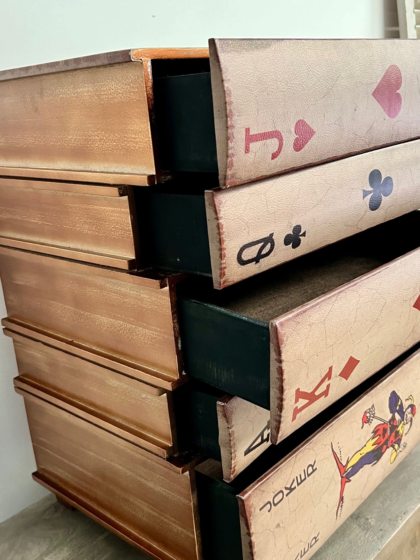 Bedside Cabinet - Deck of Cards Theme with Drawers