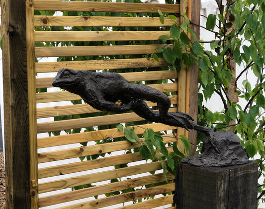 Bronze Leaping Frog Water Feature - Lost Wax Sculpture 80cm