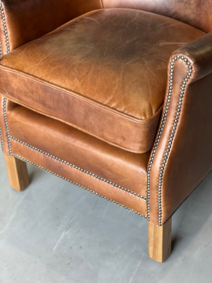 Premium Leather Reading Chair - Compact & Handcrafted