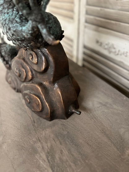Bronze Oriental Dragon Water Feature - Lost Wax Sculpture 60cm