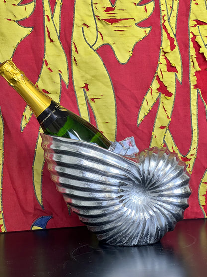 Nautilus Shell Wine Cooler - Cast Recycled Aluminium Single Bottle