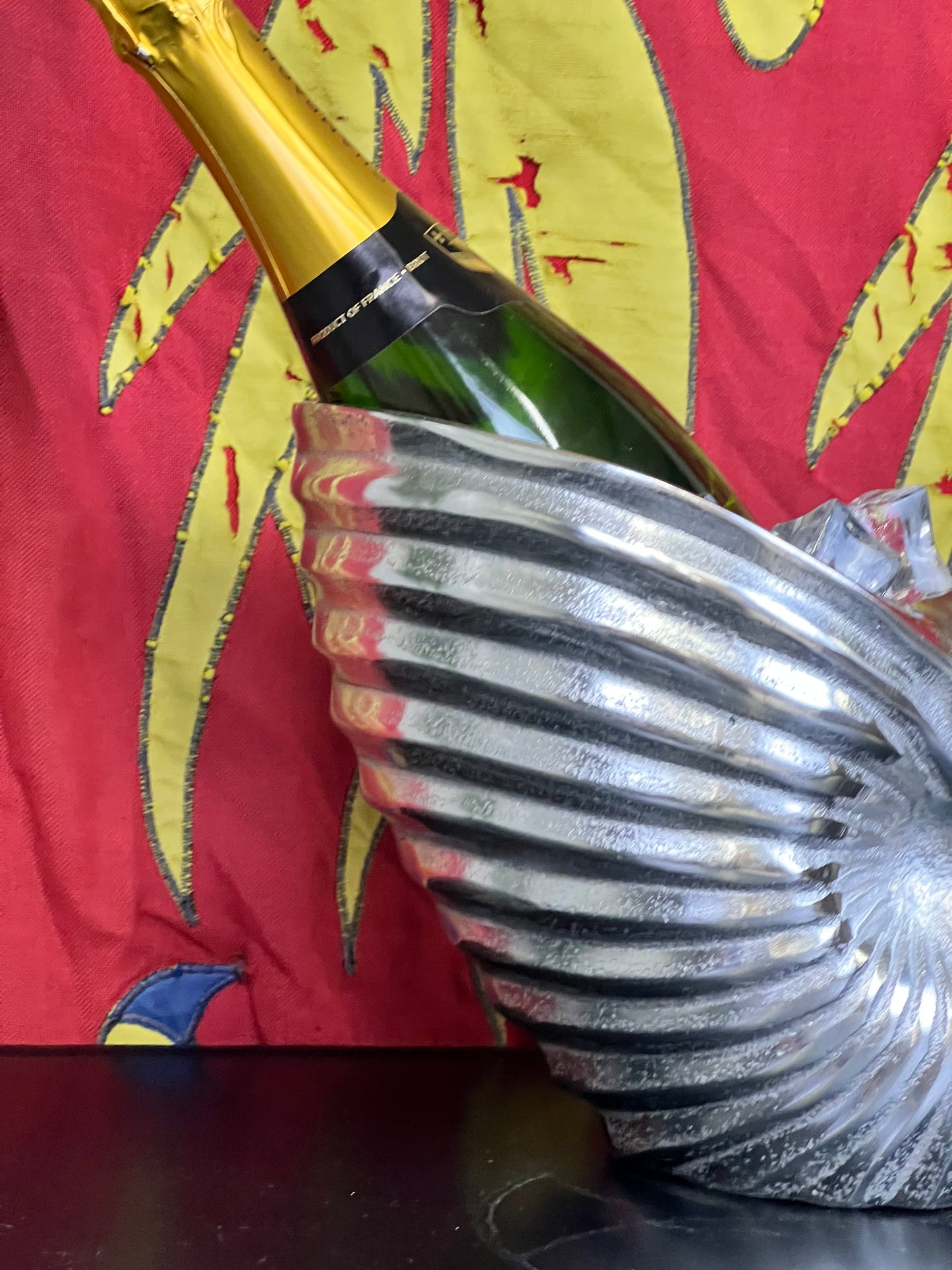 Nautilus Shell Wine Cooler - Cast Recycled Aluminium Single Bottle