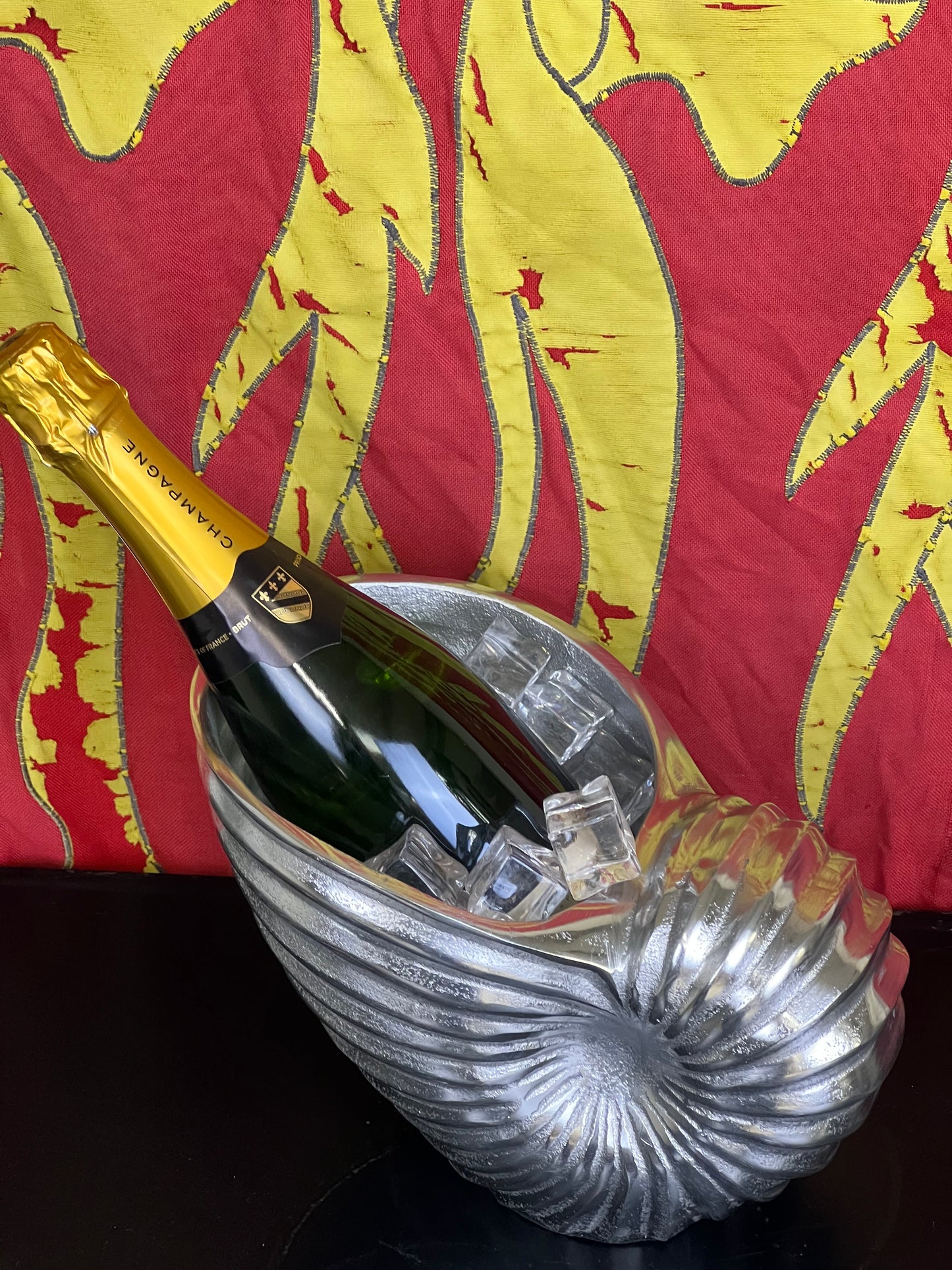 Nautilus Shell Wine Cooler - Cast Recycled Aluminium Single Bottle