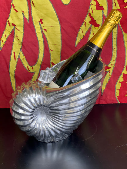Nautilus Shell Wine Cooler - Cast Recycled Aluminium Single Bottle