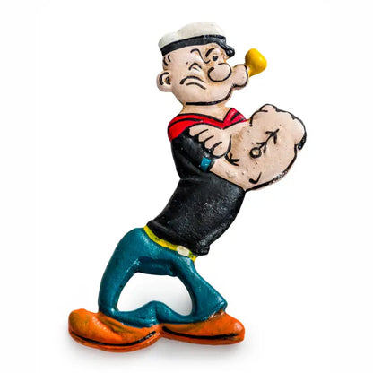 Popeye Cast Iron Bottle Opener - Hand-Painted Vintage Style