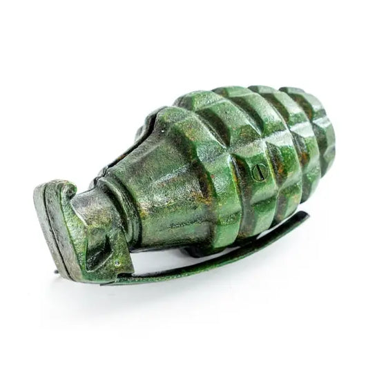 Cast Iron Hand Grenade Money Box - Hand-Painted Military Nostalgia