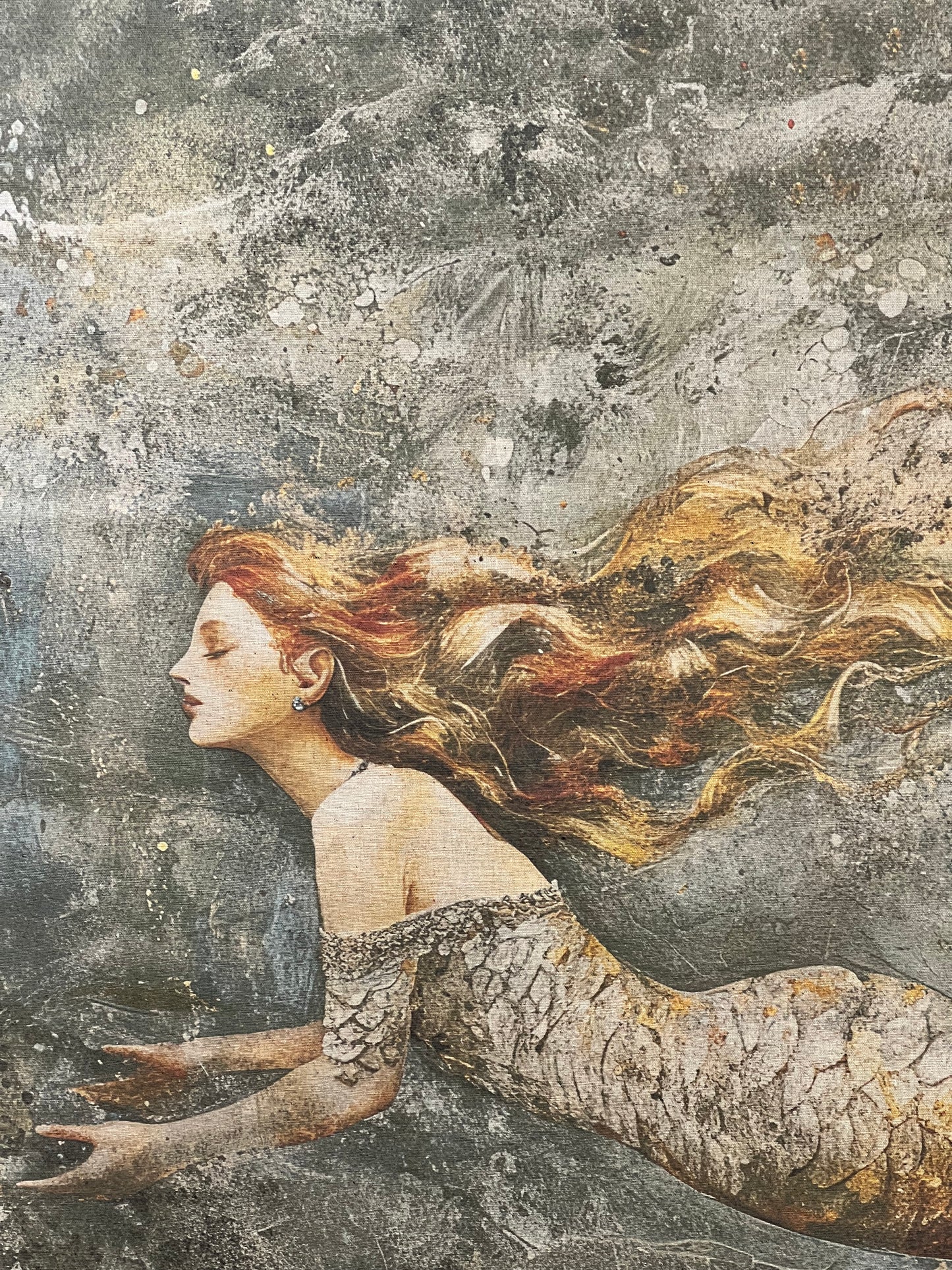 Mermaid canvas wall art 100cm