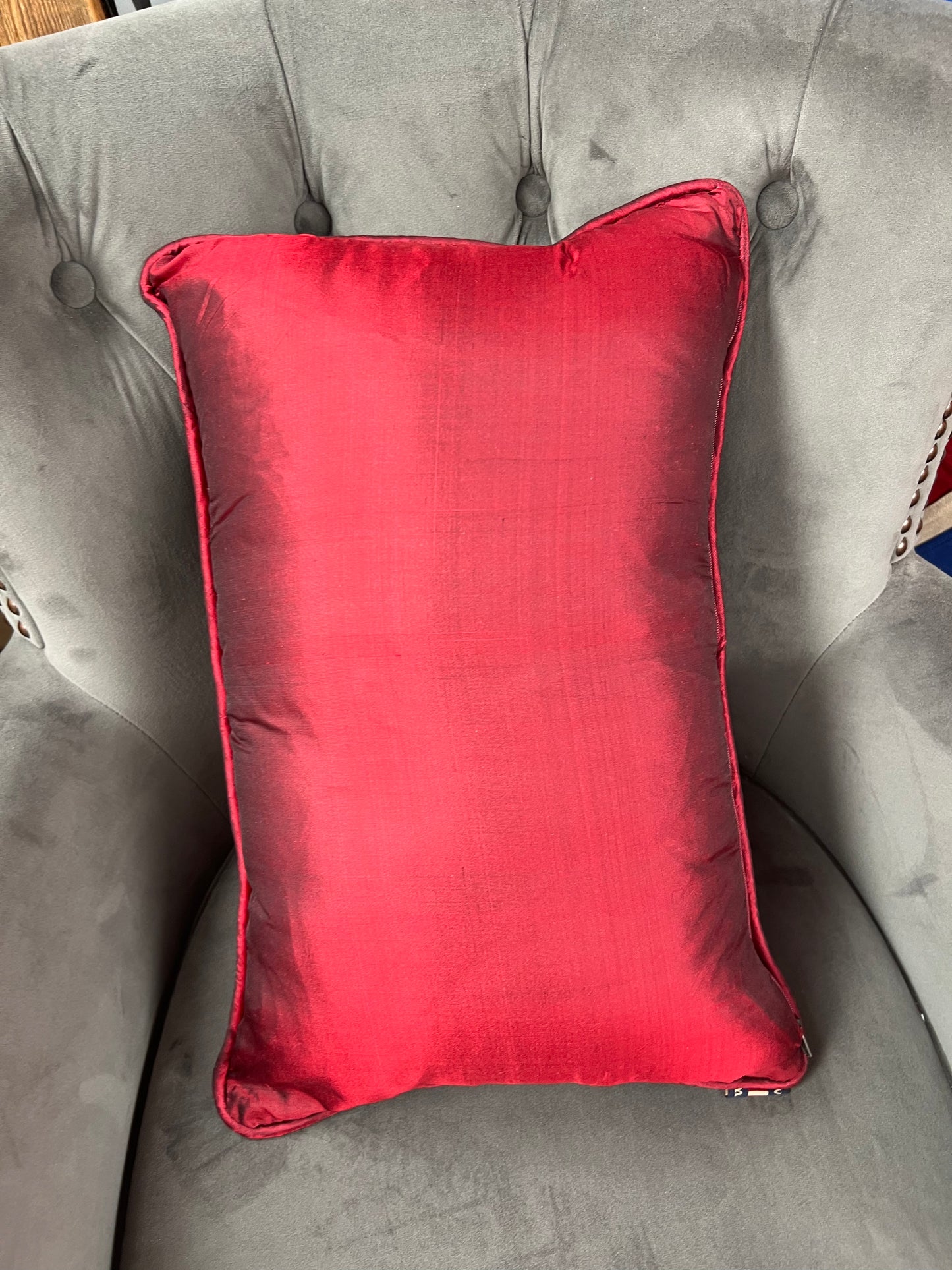 Handmade Union Jack Silk Cushion Cover with Insert - 46x30cm