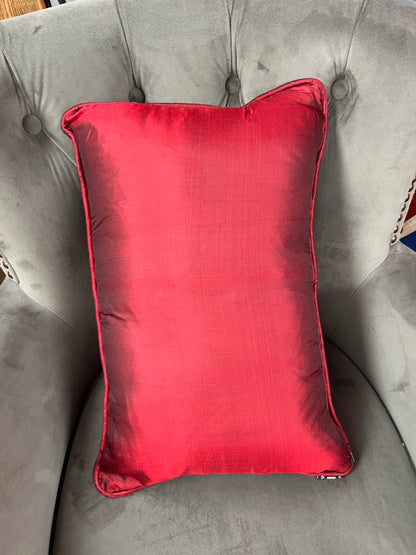 Handmade Union Jack Silk Cushion Cover with Insert - 46x30cm