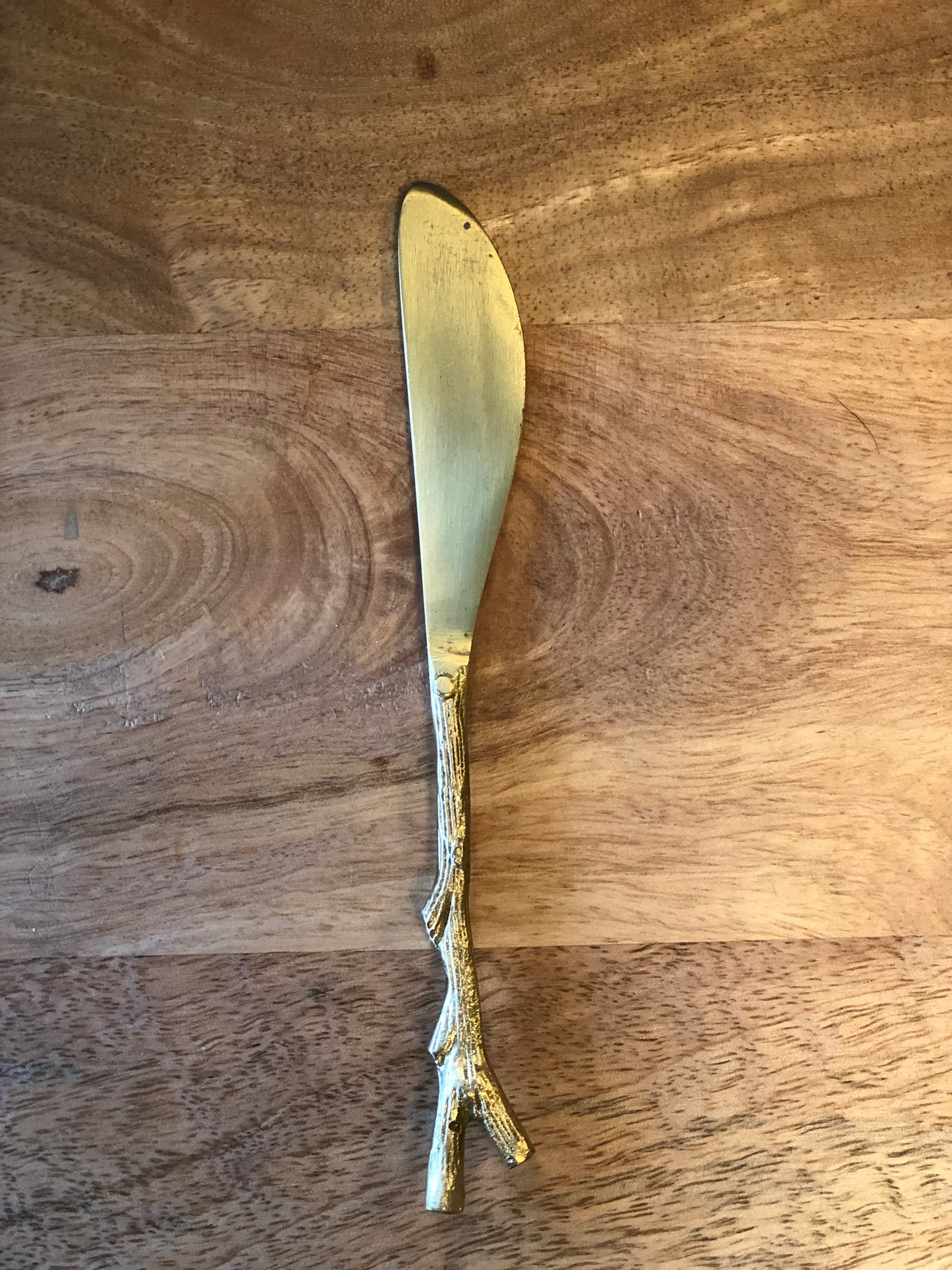 Brass twig shape handle butter knife