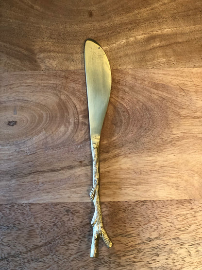Brass twig shape handle butter knife