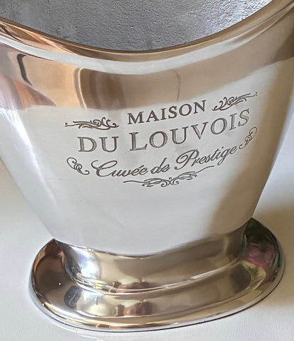 Polished Aluminium Wine & Champagne Cooler | Hand-Etched Maison du Louvois