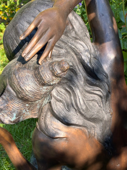 Bronze Mermaid Sculpture | Lost Wax Cast | Handcrafted Heirloom Piece