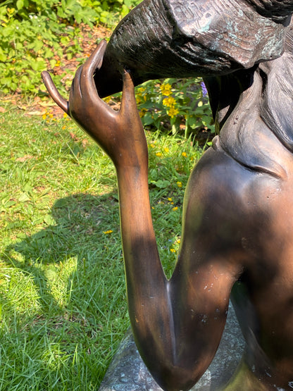 Bronze Mermaid Sculpture | Lost Wax Cast | Handcrafted Heirloom Piece