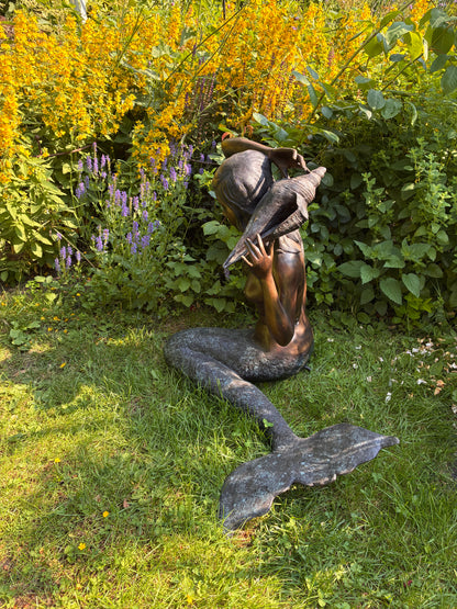 Bronze Mermaid Sculpture | Lost Wax Cast | Handcrafted Heirloom Piece