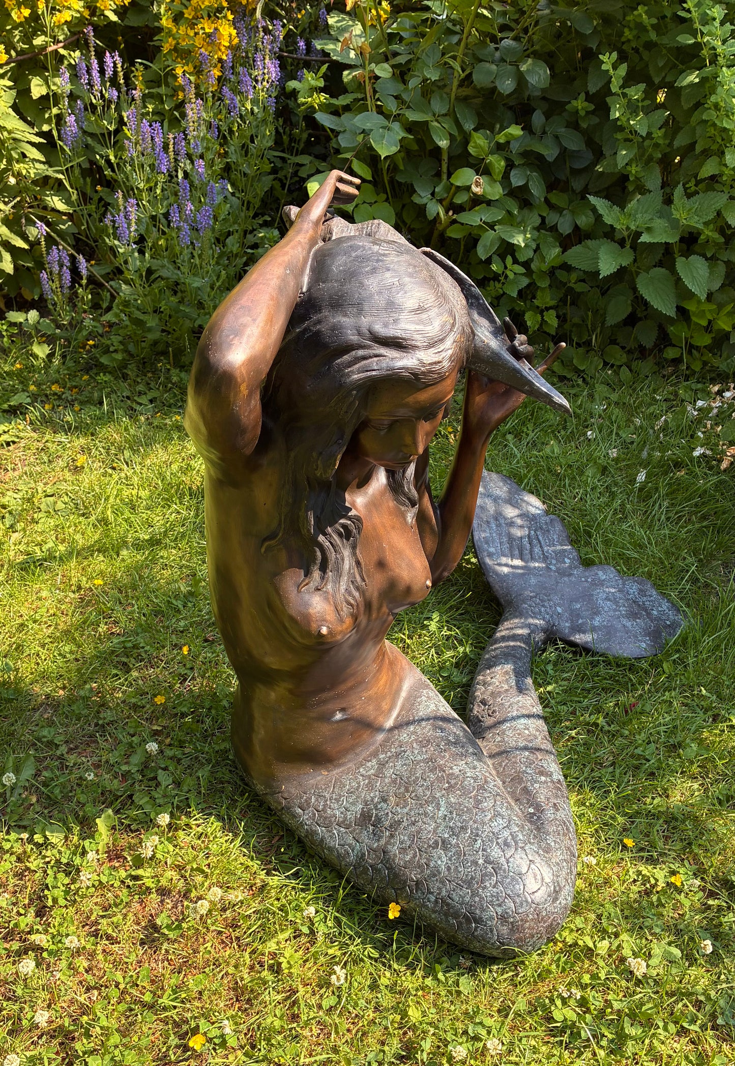 Bronze Mermaid Sculpture | Lost Wax Cast | Handcrafted Heirloom Piece