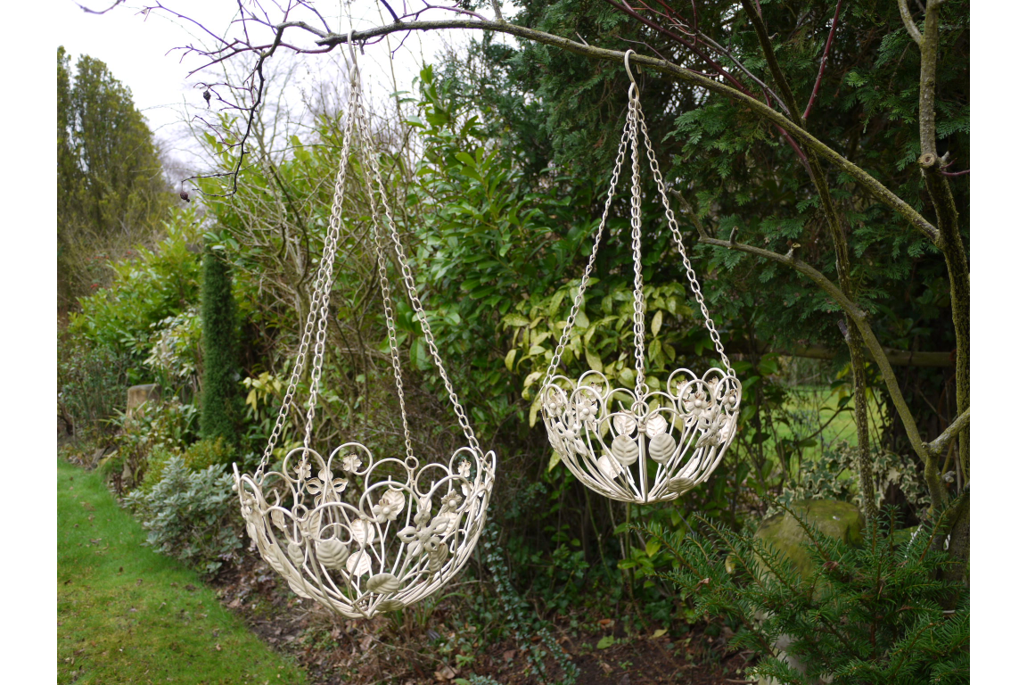Wirework Fancy Hanging Baskets | Sold as a Pair | Powder Coated