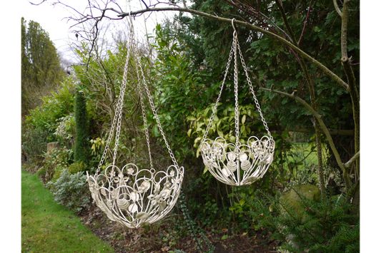 Wirework Fancy Hanging Baskets | Sold as a Pair | Powder Coated